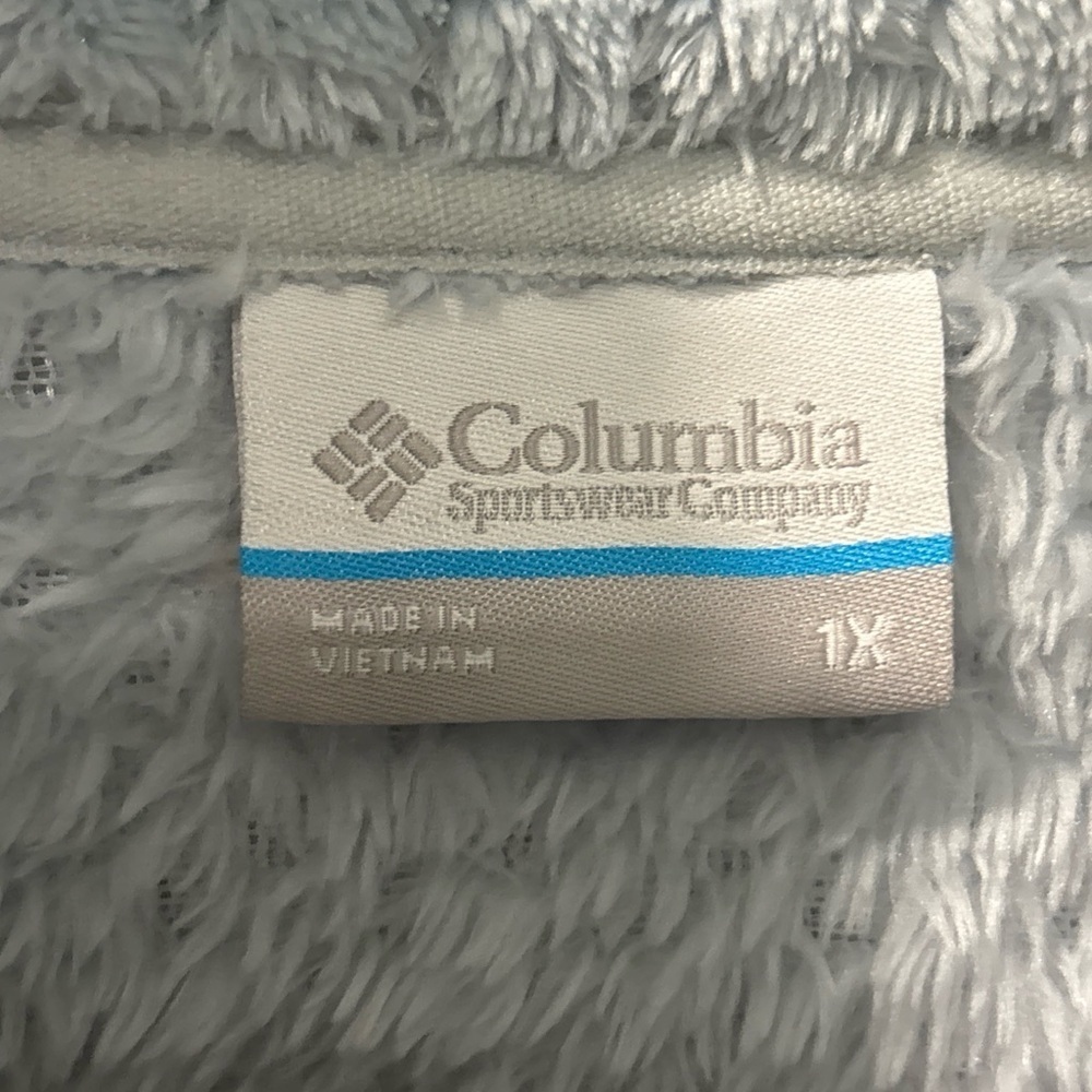 Columbia Women’s Plus Size Fire Side II Sherpa Full Zip Size 1X Light Blue EUC - Picture 4 of 6